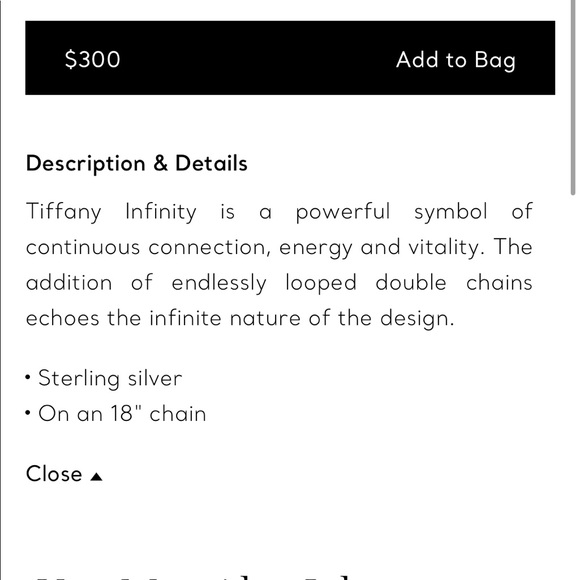 100% AUTHENTIC Tiffany & Co. Infinity Pendant - Picture 2 of 2